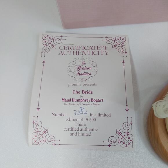 1987 Hamilton Gifts "The Bride" H1313 by Maud‎ Humphrey Bogart Figurine - Picture 5 of 6